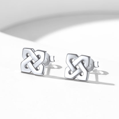 FaithHeart Celtic Knot Stud Earrings for Women in Sterling Silver FaithHeart