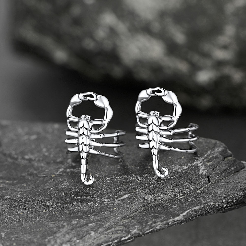 FaithHeart Dainty Scorpion Ear Cuff Sterling Silver Minimalist Earrings FaithHeart