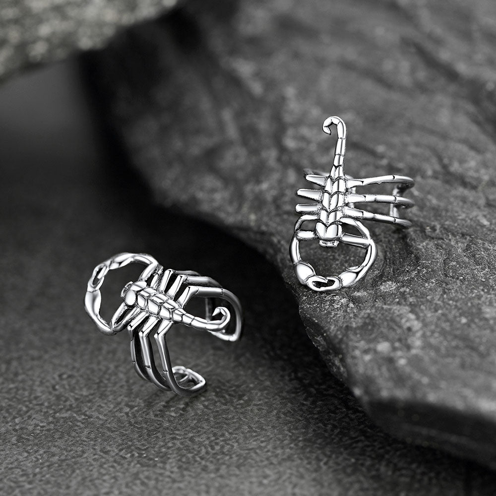 FaithHeart Dainty Scorpion Ear Cuff Sterling Silver Minimalist Earrings FaithHeart