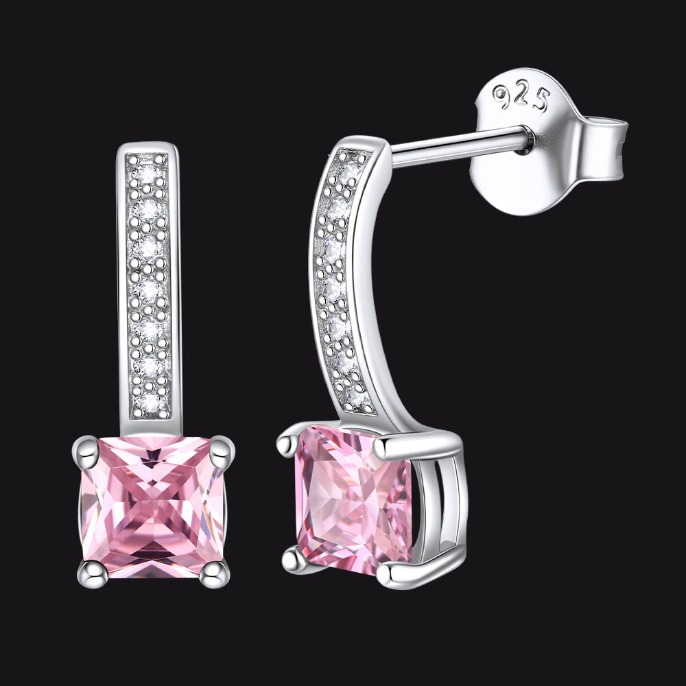 FaithHeart Dainty Birthstone Stud Drop Earrings for Women in Sterling Silver FaithHeart