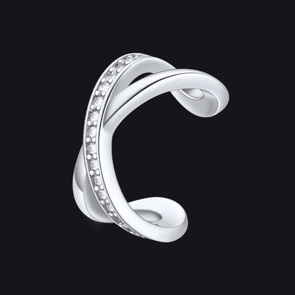 925 Sterling Silver CZ Ear Cuff Earrings for Women