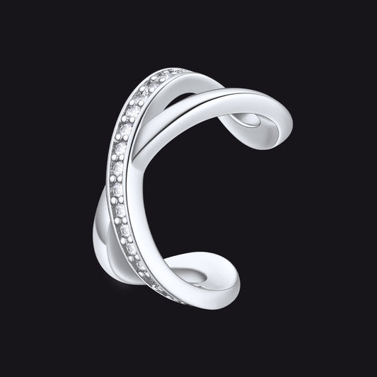 925 Sterling Silver CZ Ear Cuff Earrings for Womenimg