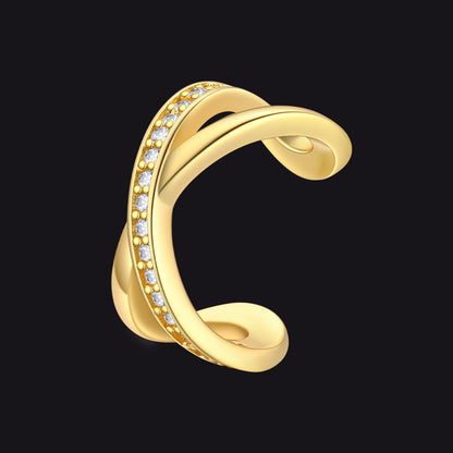 925 Sterling Silver CZ Ear Cuff Earrings for Women