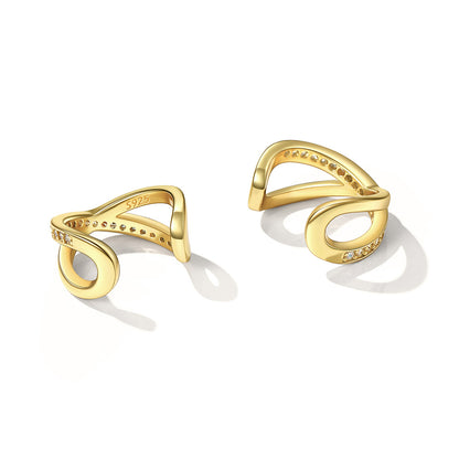 925 Sterling Silver CZ Ear Cuff Earrings for Women