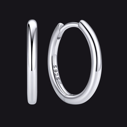 Silver 925 Sterling Silver Huggie Hoop Earring ¨C 12 mm Inner Diameter