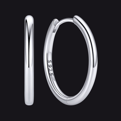 Silver 925 Sterling Silver Huggie Hoop Earring ¨C 16 mm Inner Diameter