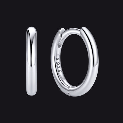 Silver 925 Sterling Silver Huggie Hoop Earring ¨C 8 mm Inner Diameter