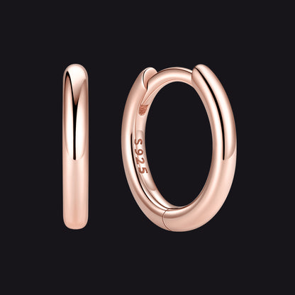 Rose Gold 925 Sterling Silver Huggie Hoop Earring ¨C 8 mm Inner Diameter