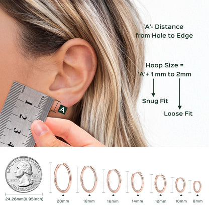 925 Sterling Silver Huggie Hoop Earring