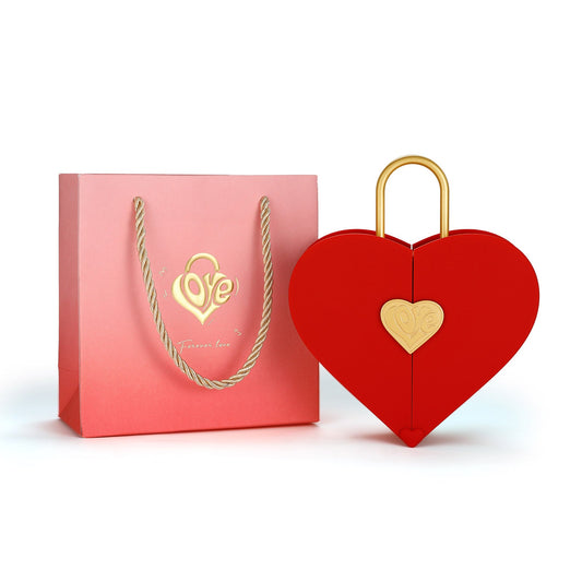 Concentric Lock Love Heart Red Jewelry Box BIRTHSTONES JEWELRY INC