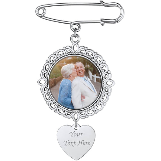 Personalized Photo Brooch Pin with Custom Engravingimg