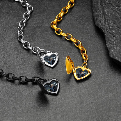 Personalized Heart Picture Locket Bracelets Memorial Gift for Women