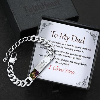 Customized Photo Cuban Link Bracelet for Men FaithHeart