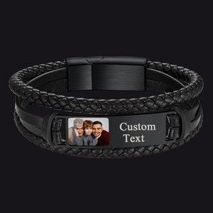 FaithHeart Personalized Leather Cuff Bracelet with Picture FaithHeart