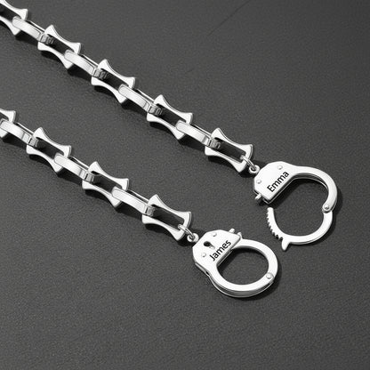 Custom Bamboo Link Handcuffs Bracelet
