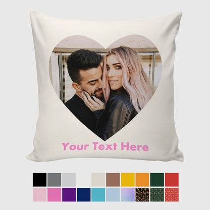 Custom Heart Shape Photo Throw Pillow - Personalized Love Gift