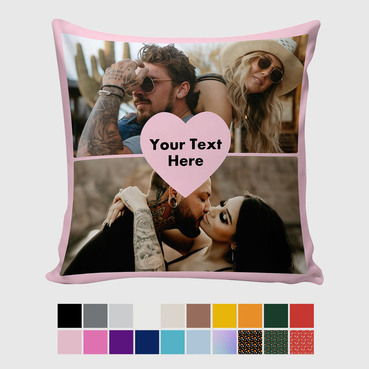 Custom Heart Shape Photo Throw Pillow - Personalized Love Gift