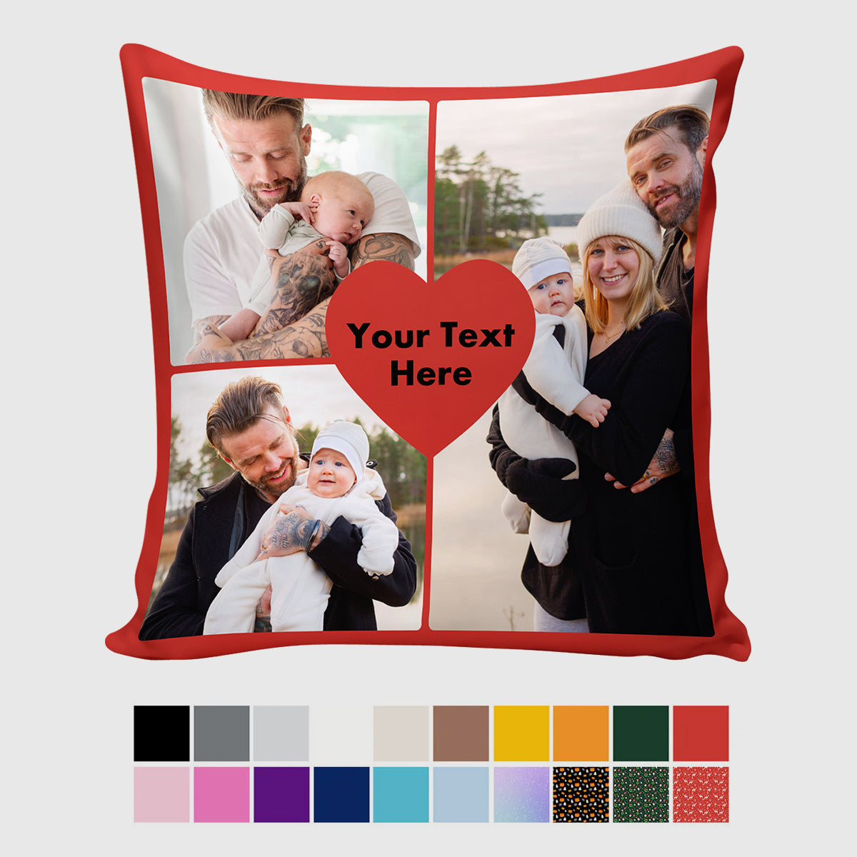 Custom Heart Shape Photo Throw Pillow - Personalized Love Gift