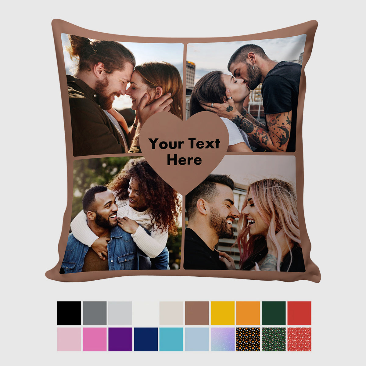 Custom Heart Shape Photo Throw Pillow - Personalized Love Gift