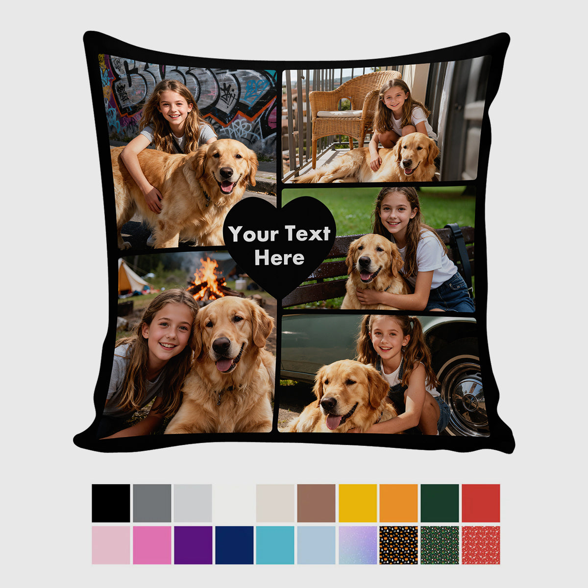 Custom Heart Shape Photo Throw Pillow - Personalized Love Gift