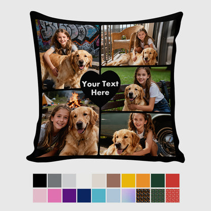 Custom Heart Shape Photo Throw Pillow - Personalized Love Gift