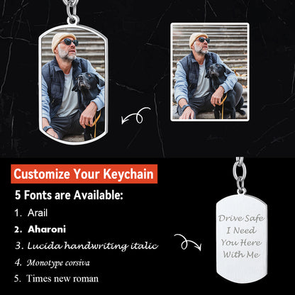 Personalized Dog Tag Keychain With Picture for Men Women FaithHeart Jewelry