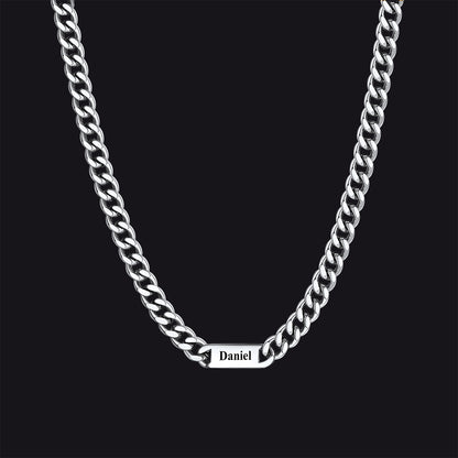 Customized Engraved Cuban Chain Name Link Necklace for Men