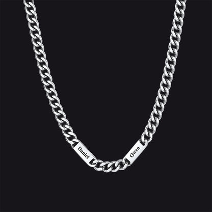 Customized Engraved Cuban Chain Name Link Necklace for Men