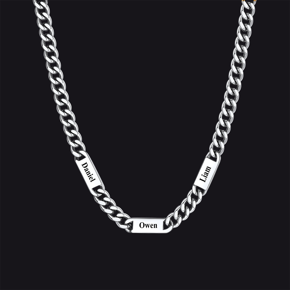 Customized Engraved Cuban Chain Name Link Necklace for Men