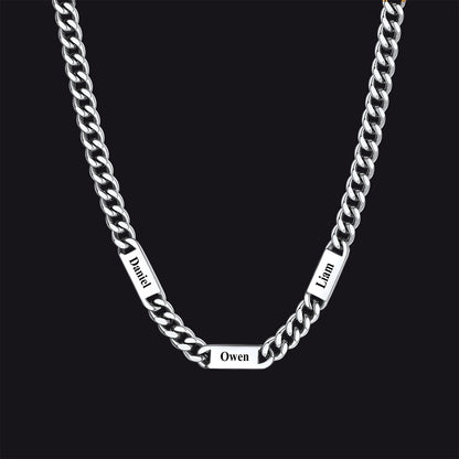 Customized Engraved Cuban Chain Name Link Necklace for Men