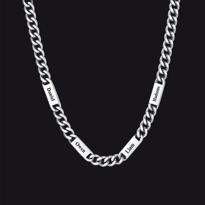 Customized Engraved Cuban Chain Name Link Necklace for Men