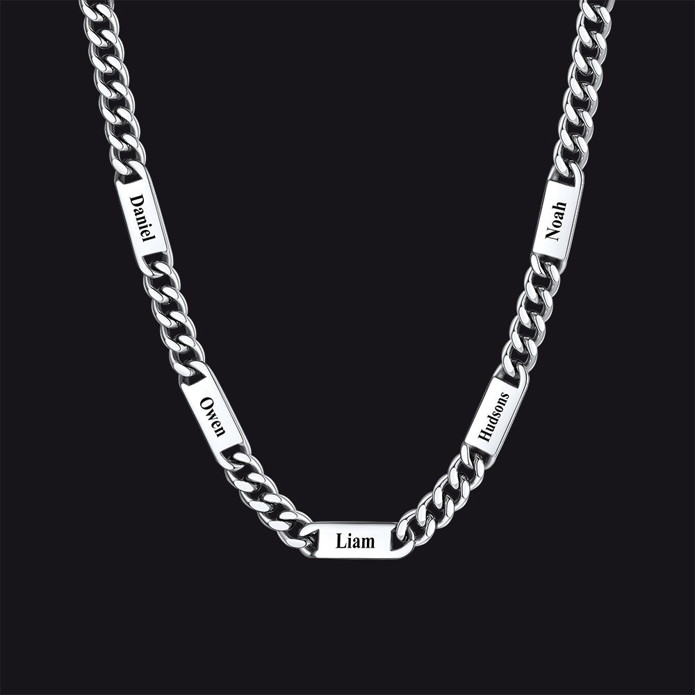 Customized Engraved Cuban Chain Name Link Necklace for Men
