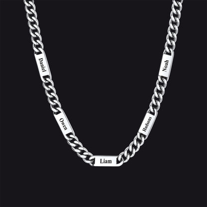 Customized Engraved Cuban Chain Name Link Necklace for Men