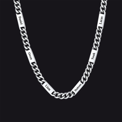 Customized Engraved Cuban Chain Name Link Necklace for Men