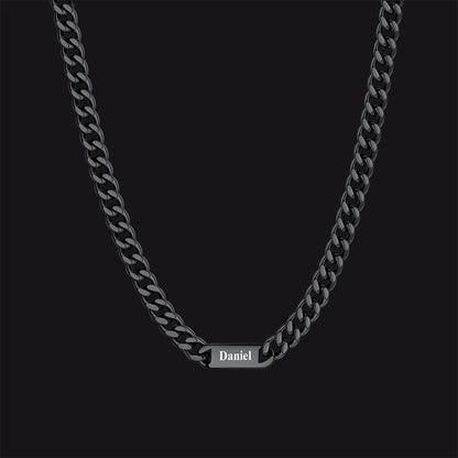 Customized Engraved Cuban Chain Name Link Necklace for Men