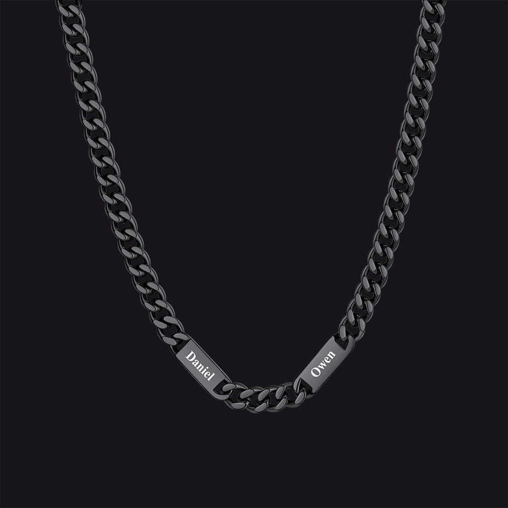 Customized Engraved Cuban Chain Name Link Necklace for Men