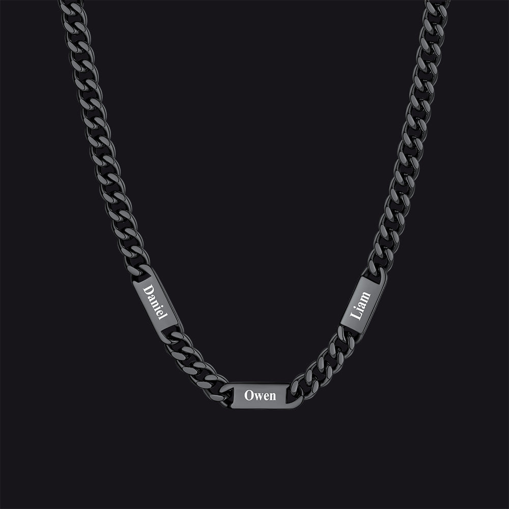 Customized Engraved Cuban Chain Name Link Necklace for Men