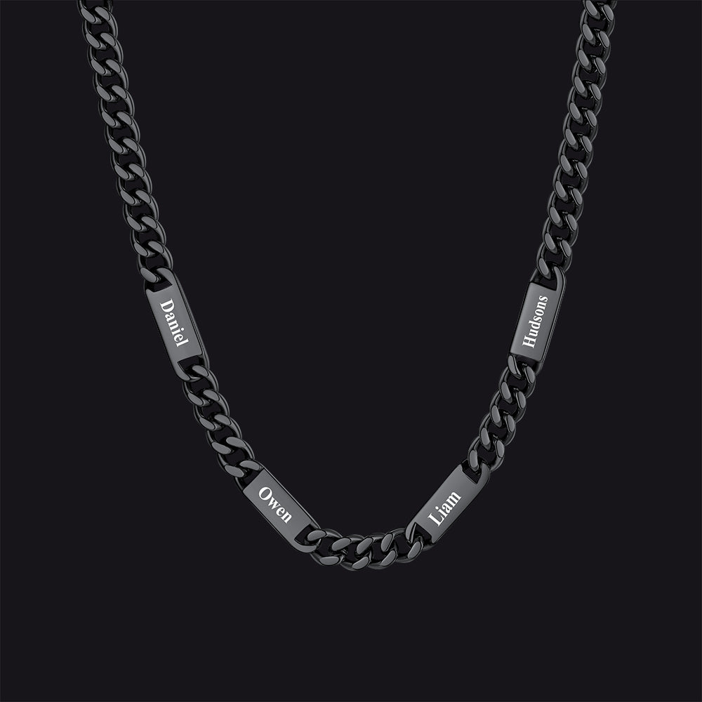 Customized Engraved Cuban Chain Name Link Necklace for Men