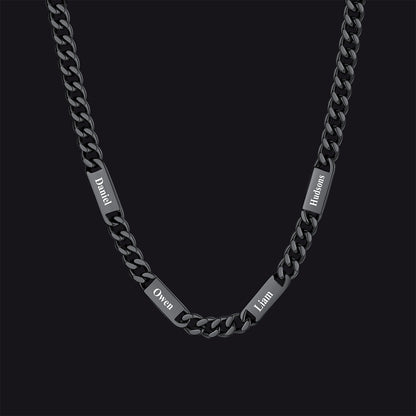 Customized Engraved Cuban Chain Name Link Necklace for Men