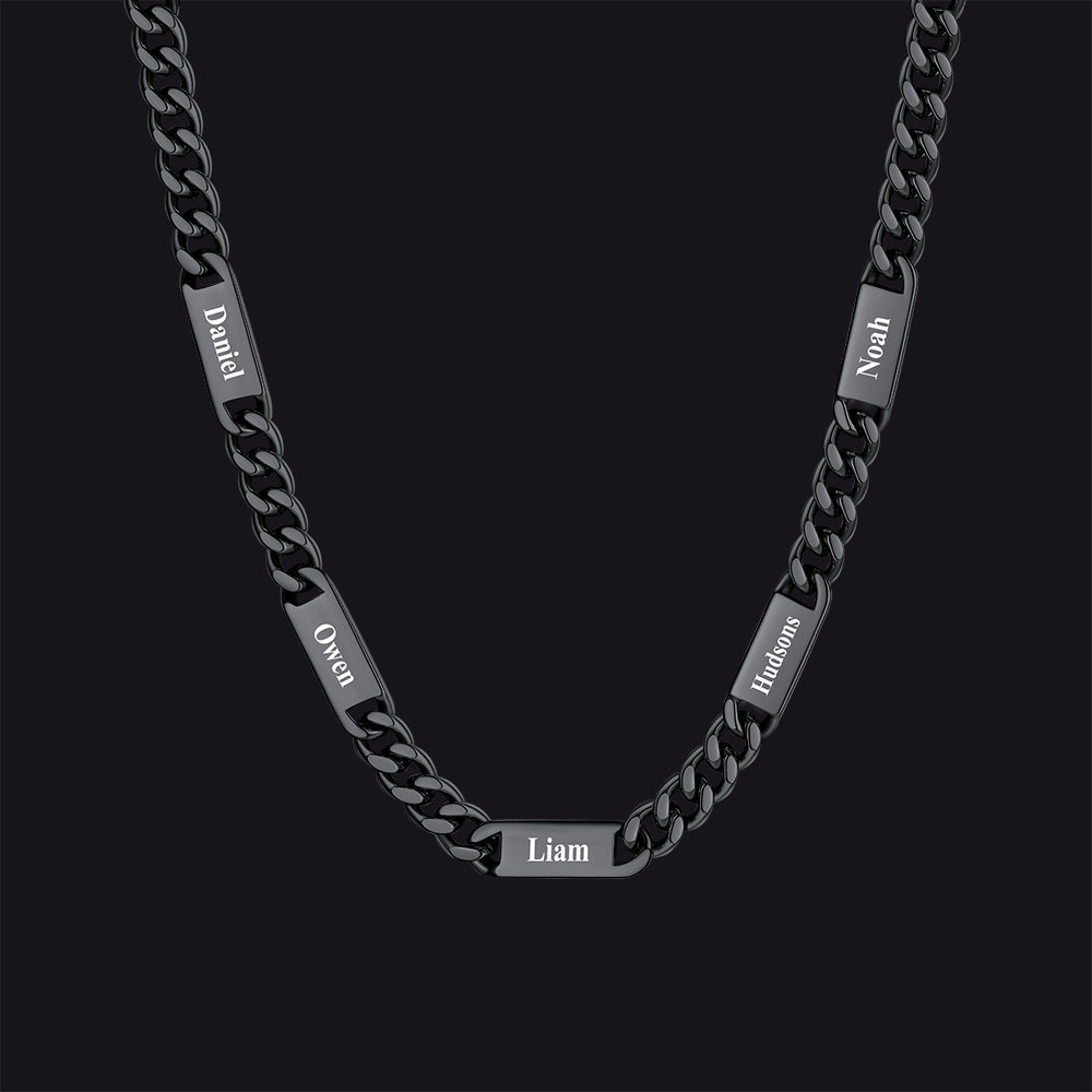 Customized Engraved Cuban Chain Name Link Necklace for Men
