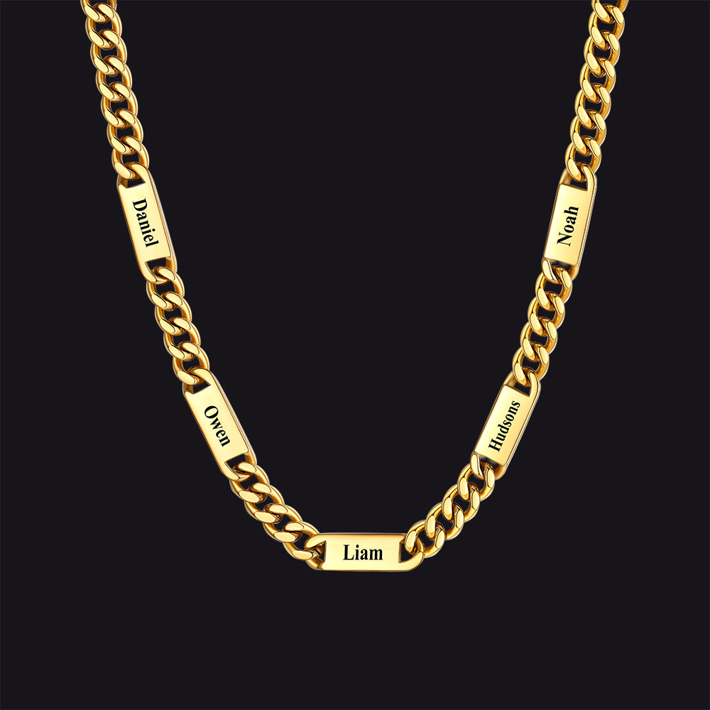 Customized Engraved Cuban Chain Name Link Necklace for Men