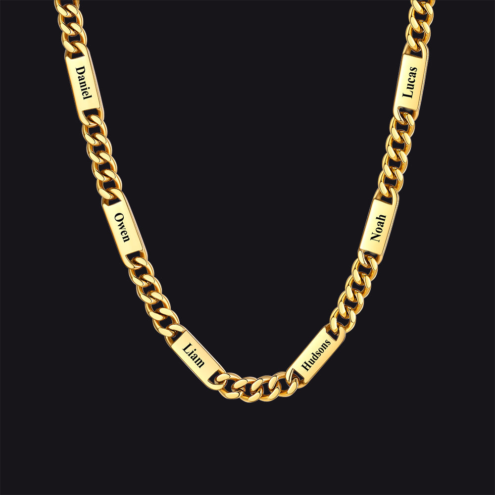 Customized Engraved Cuban Chain Name Link Necklace for Men