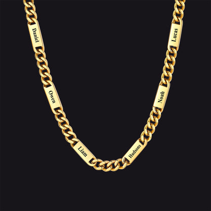 Customized Engraved Cuban Chain Name Link Necklace for Men