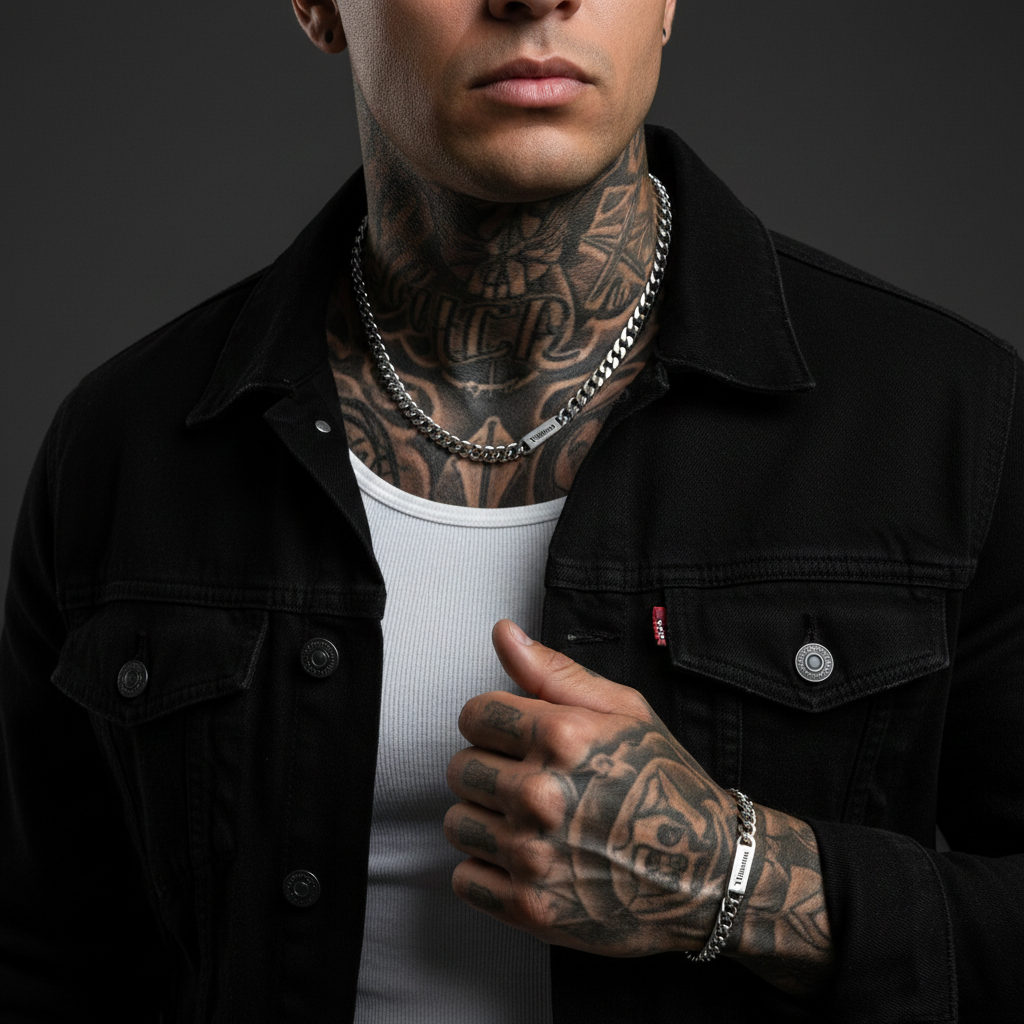  7mm Engraved Name Cuban Chain & Bracelet Gift Set for Men