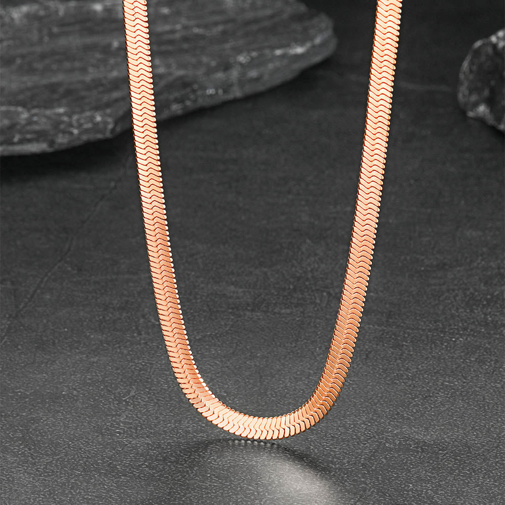 Customized Engraved Herringbone Snake Chain Choker