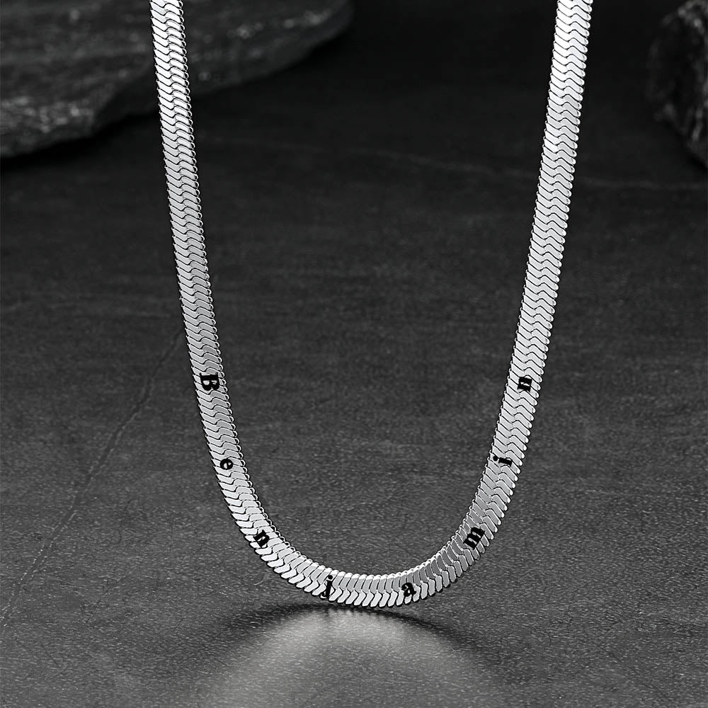 Spaced 1cm custom name engraving necklace
