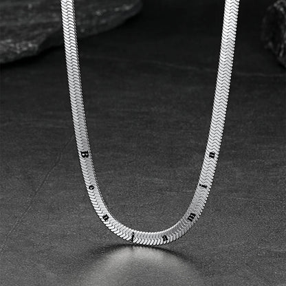 Spaced 1cm custom name engraving necklace