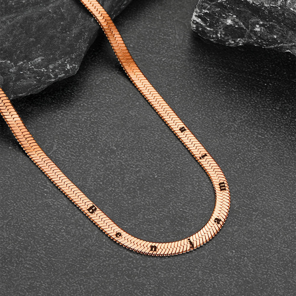 custom-engraved herringbone choker 