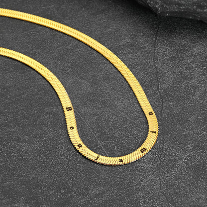 Close-up of polished surface with mirror shine and clear engraving line