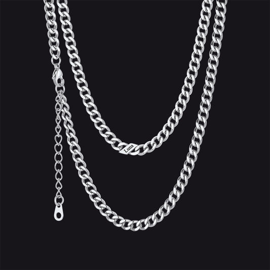Silver / 5mm / 1 Name  Engraved Name Cuban Chain Necklace for Women Menimg